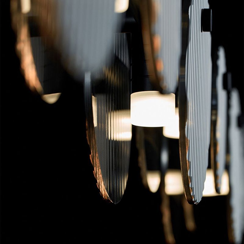 Contemporary Hanging Light Glass Island Light Fixture in Black for Dining Room