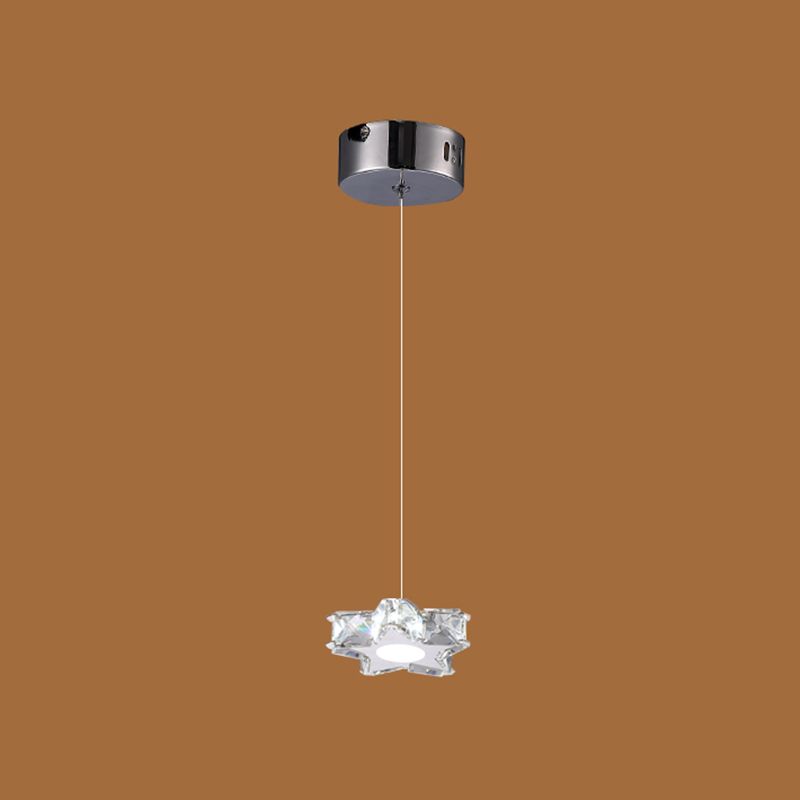 K9 Crystal Star LED Ceiling Light Minimalist Stainless-Steel Hanging Pendant Light