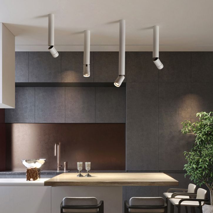 Neuartiges nordisches Röhrenstrahler-Aluminium-Wohnzimmer-LED-Downlight zur Unterputzmontage mit Fokusgetriebe