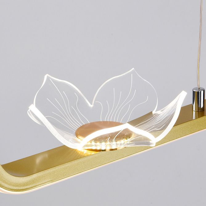 Linéaire forme d'îles lumières modernes metal 4 luminaires d'éclairage pendentif léger