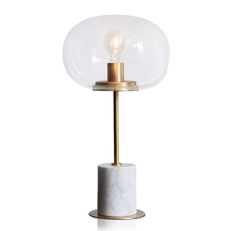 Modern Artistic Single Table Light Marble Globe Table Lamp with Glass Shade