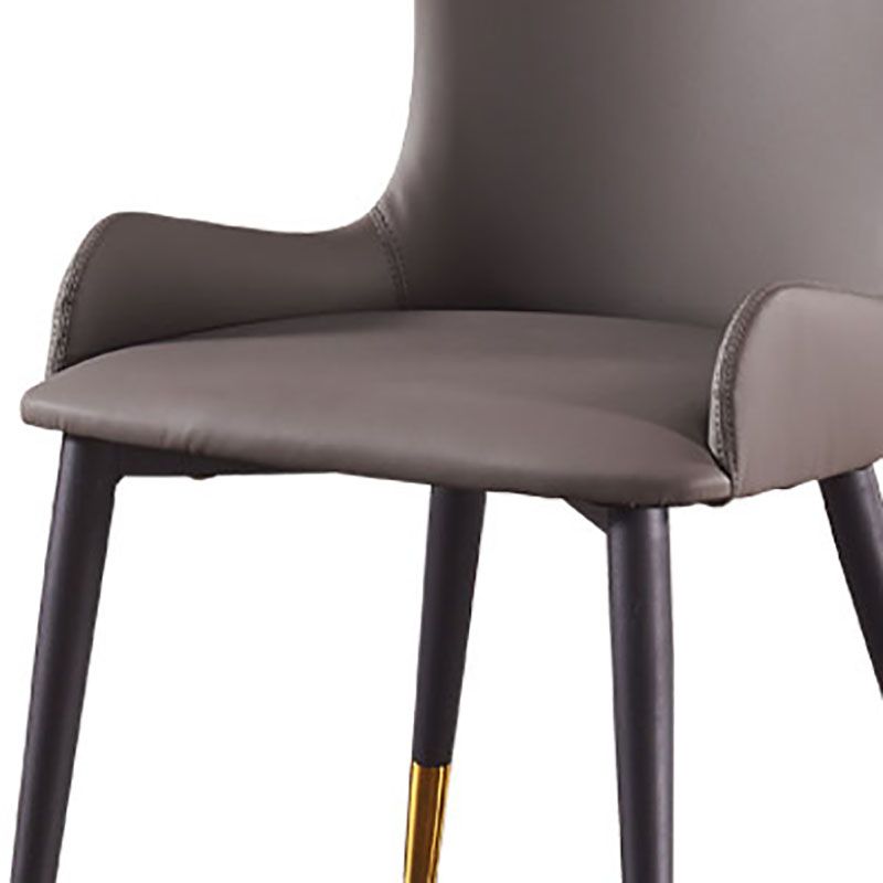 Silla lateral contemporánea con respaldo de orejas, sillas de comedor de cuero para restaurante
