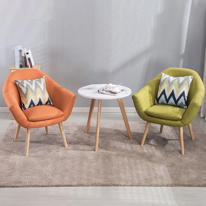 Linen Arm Chair 28.74" L x 24.80" W x 30.31" H Flared Arms Accent Chair with Pillow Back