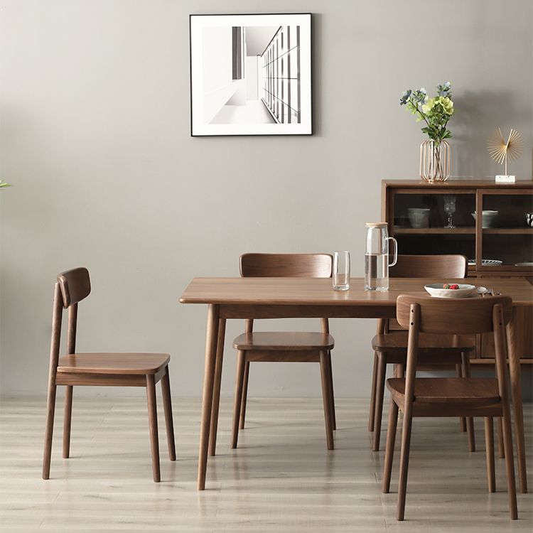 Contemporary Solid Wood Top Dining Room Furniture with Wooden 4 Legs Table Dinette Set