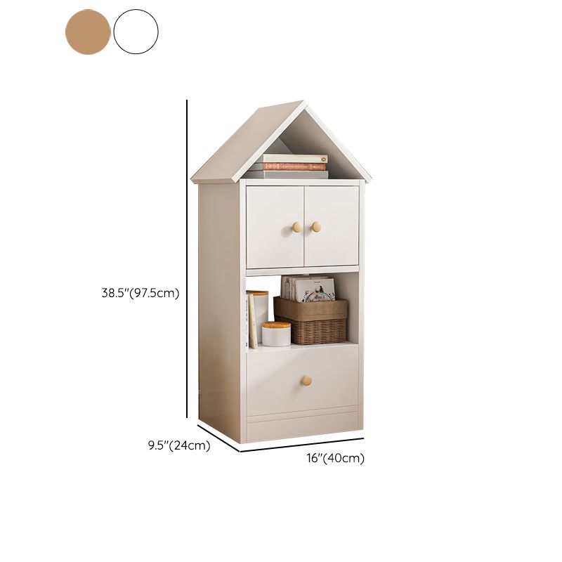 Standard Closed Back Bookshelf Engineered Wood Scandinavian Bookcase