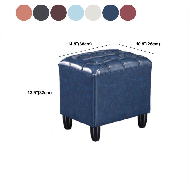 Faux Leather Black Standard Rectangle Pure Color Indoor Standard