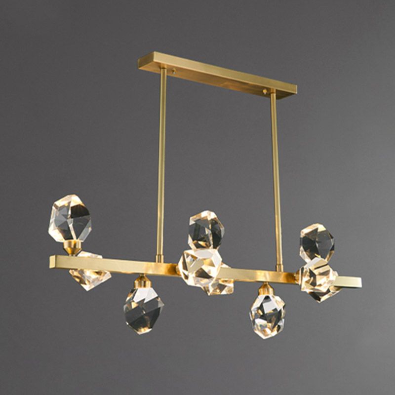 Multi-Light Island Lighting Modern Style Geometric Shape Crystal Hanging Lights