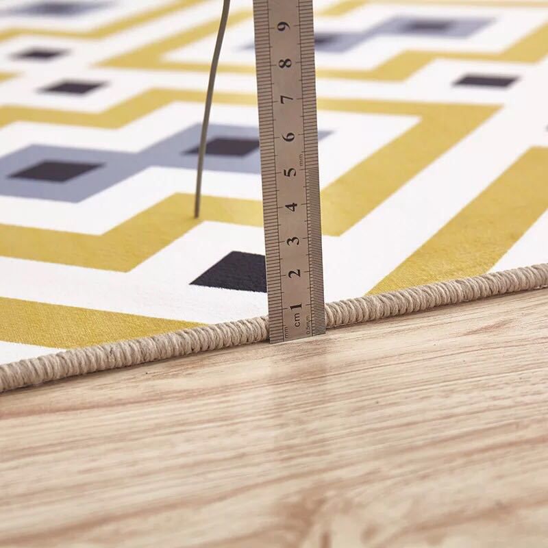 Fancy Living Room Carpet Modern Geometric Print Polyester Area Rug Anti-Slip Area Rug