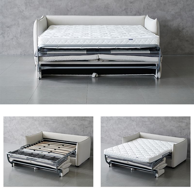 Scandinavian Stain-resistant Sofa Bed Faux Leather Sleeper Sofa