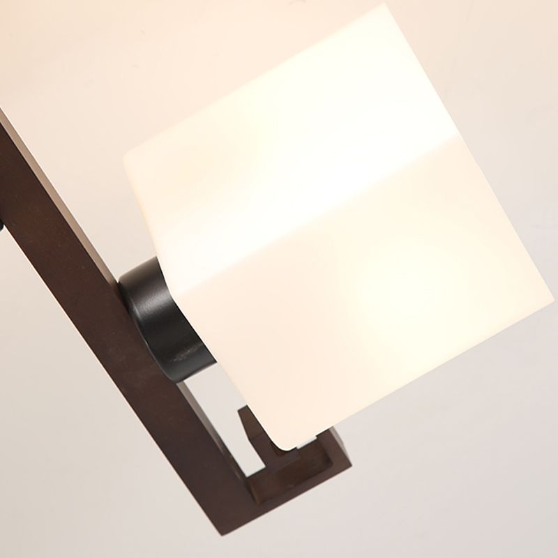 Square Shape Wood Flush Light Modern Style Multi Lights Flush Mount Fixture
