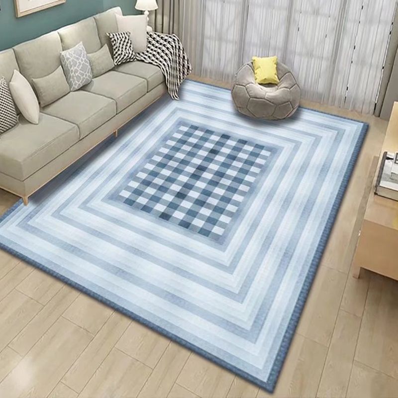 Black Lozenge Carpet Polyester Simple Carpet Non-Slip Backing Carpet for Drawing Room