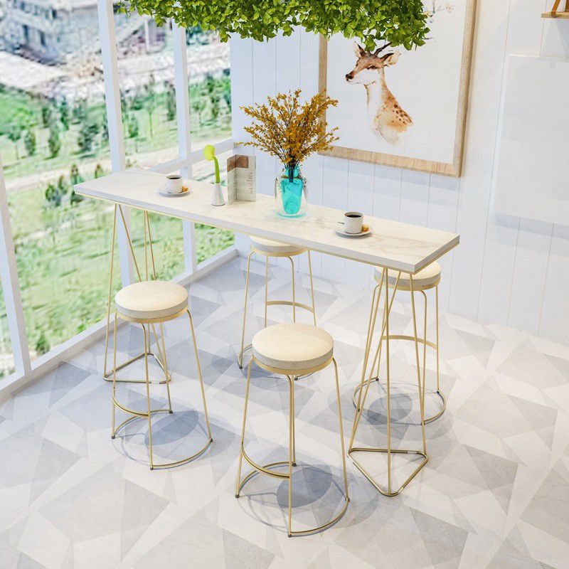 Double Pedestal Counter Set 1/2/3 Pieces Glam Rectangle Bar Pub Table Set