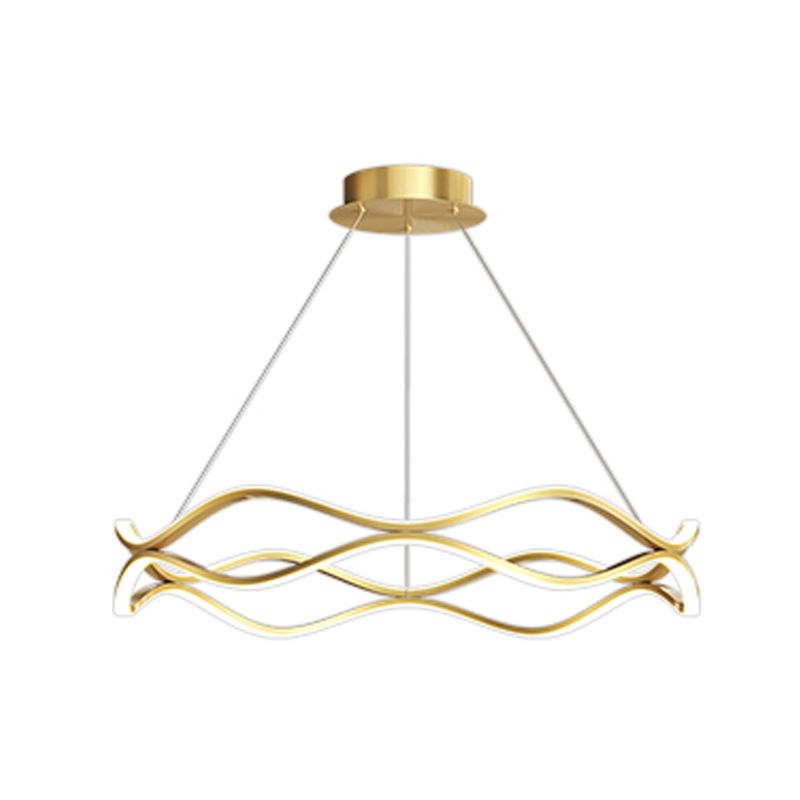 Twisting Shade Metal Chandelier Lights Modern 2- Light Chandelier Lighting Fixtures