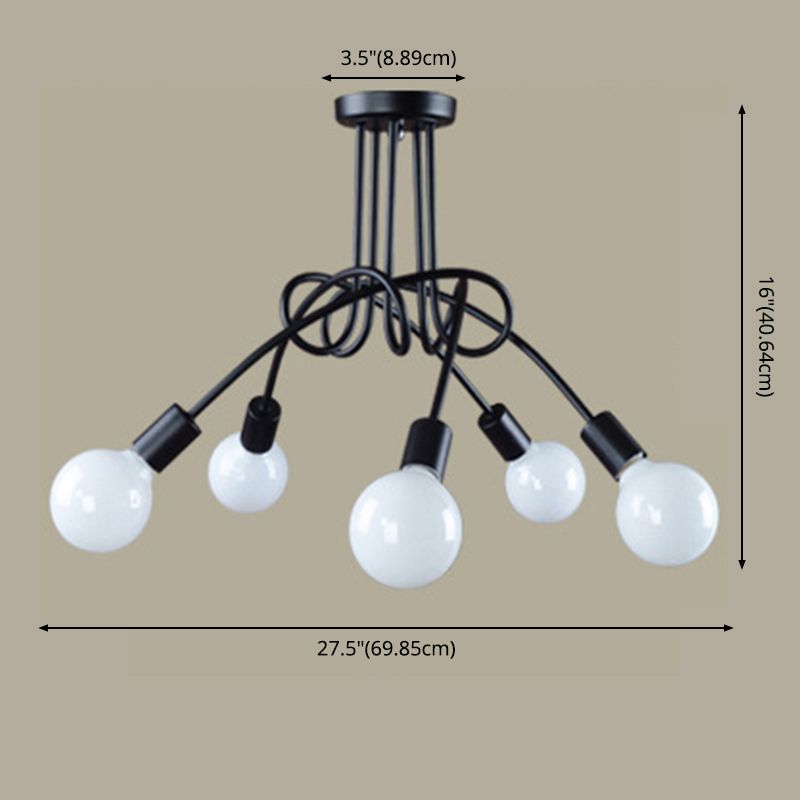 Luz de techo de hierro forjado Codo minimalista Codo Home Comedor Estudio Estudio de dormitorio Aisle Personalidad creativa Lámparas de estilo industrial