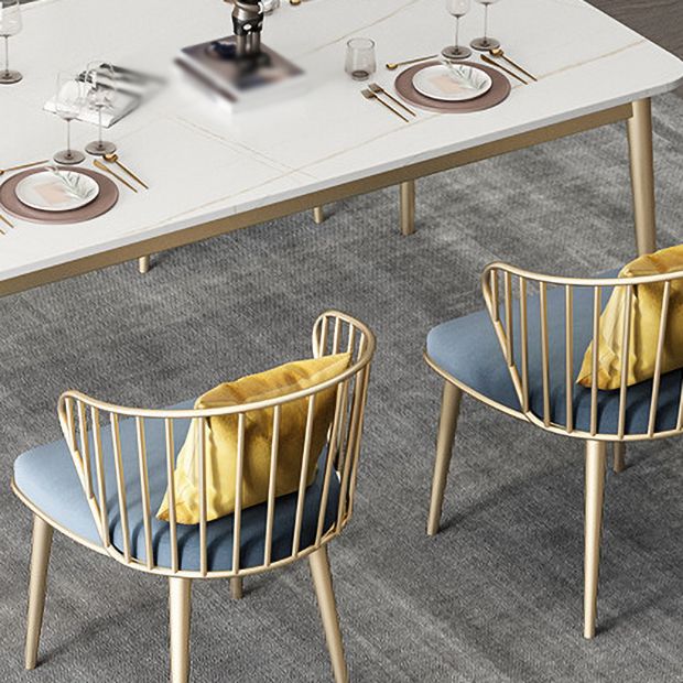 1/5/7 Pcs Metal Glam Dining Table Set with Rectangle Table Dinette Set