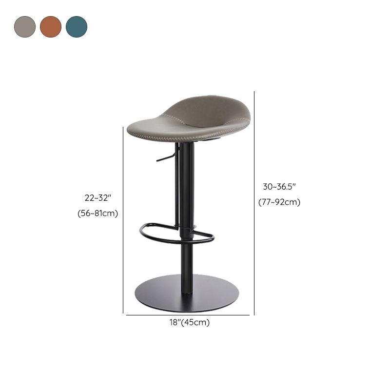 Leather Bar Stool Backless Counter Stool for Bristol with Swivel