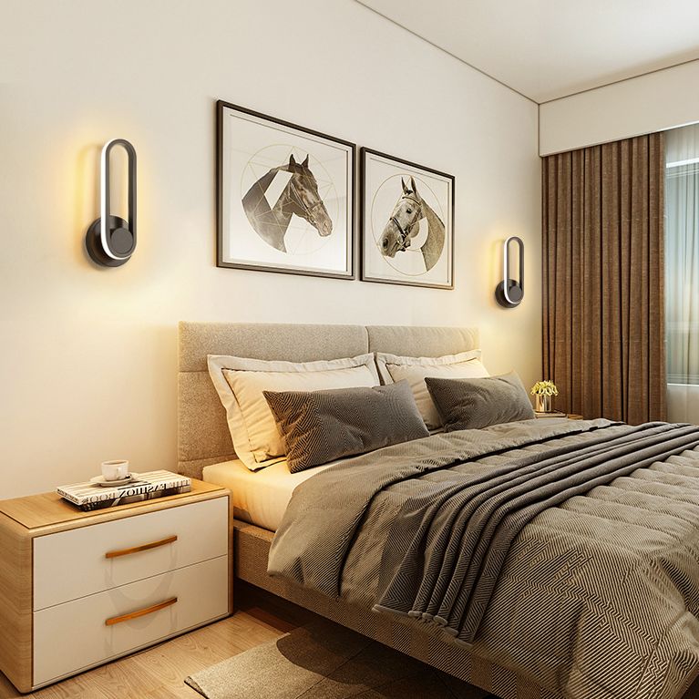 Nordic Modern Simple Rectangular Gold LED Personality Living Room Wall Lamp