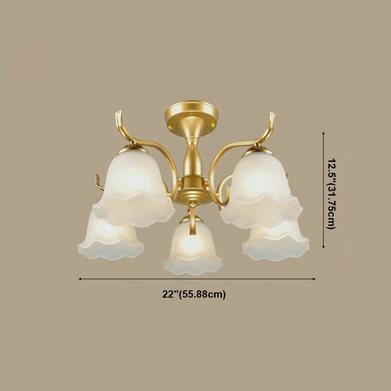 Household Ceiling Lamp Modern Flush Mount Light Fixture with Glass Shade