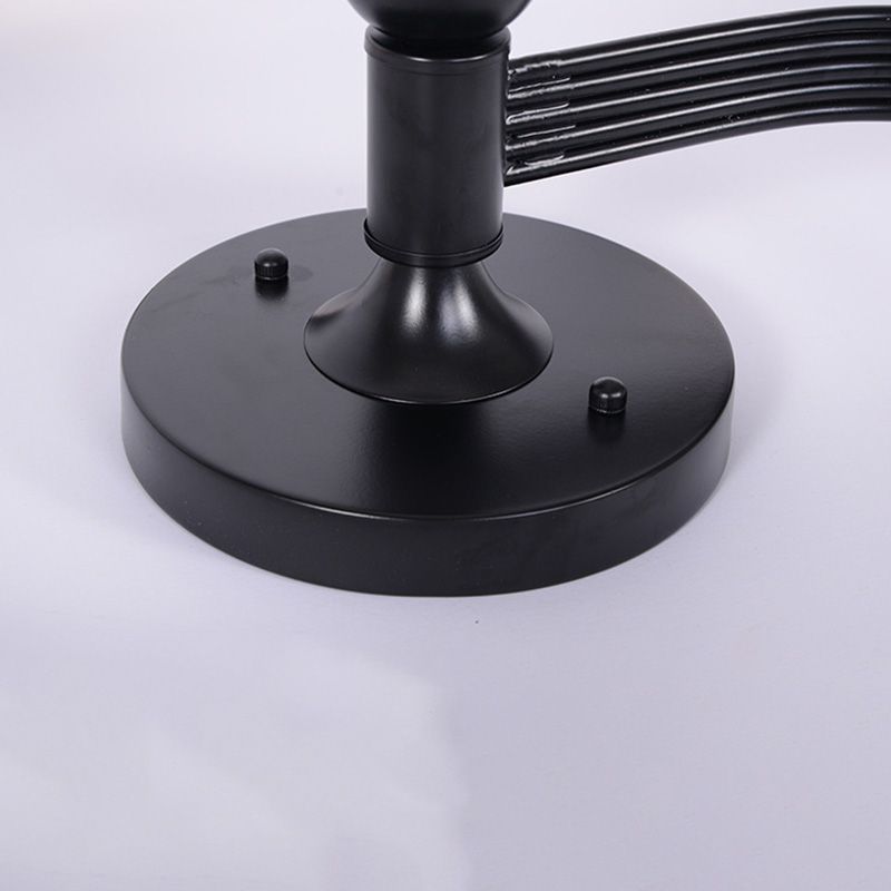 Twirled Glass Semi Flush Mount Black Traditional Multi Lights Ceiling Light for Living Room