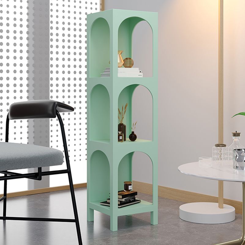 Modern Style Bookcase 13.78" Wide Metal Closed Back Bookshelf for Home