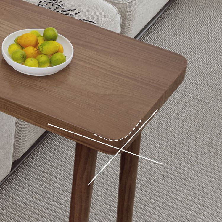 Modern Wooden Bistro Bar Table Rectangle Footrest Bar Table for Living Room