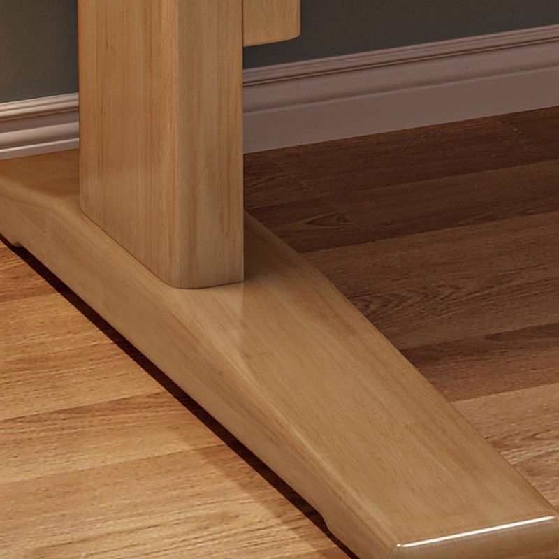 Adjustable Wooden Kids Desk with Hutch Natural Writing Desk and Chair Set with Drawer