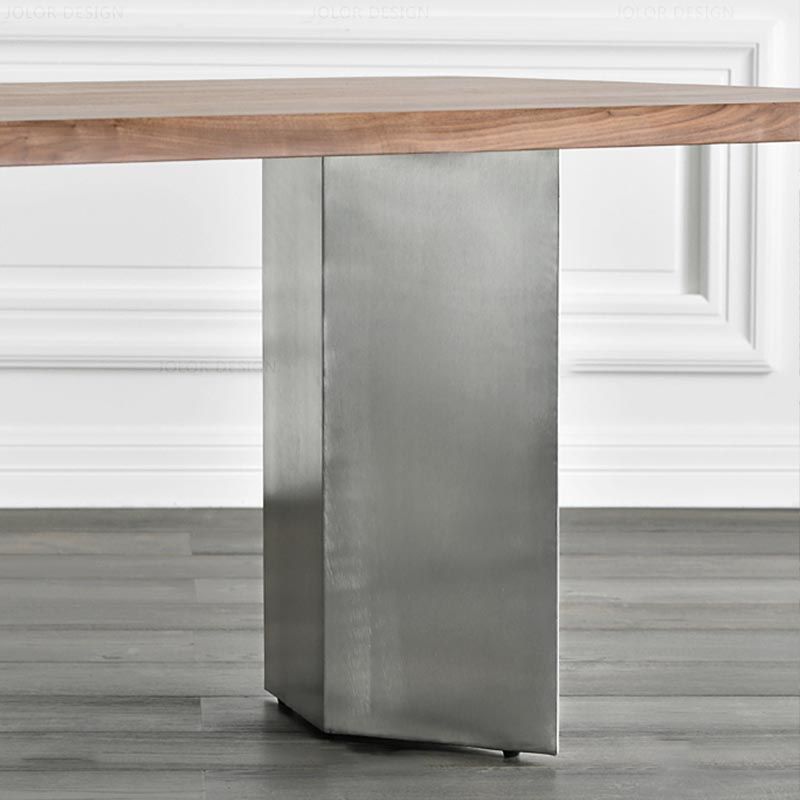 Rectangle Dining Room Table Industrial Kitchen Desk with Double Pedestal