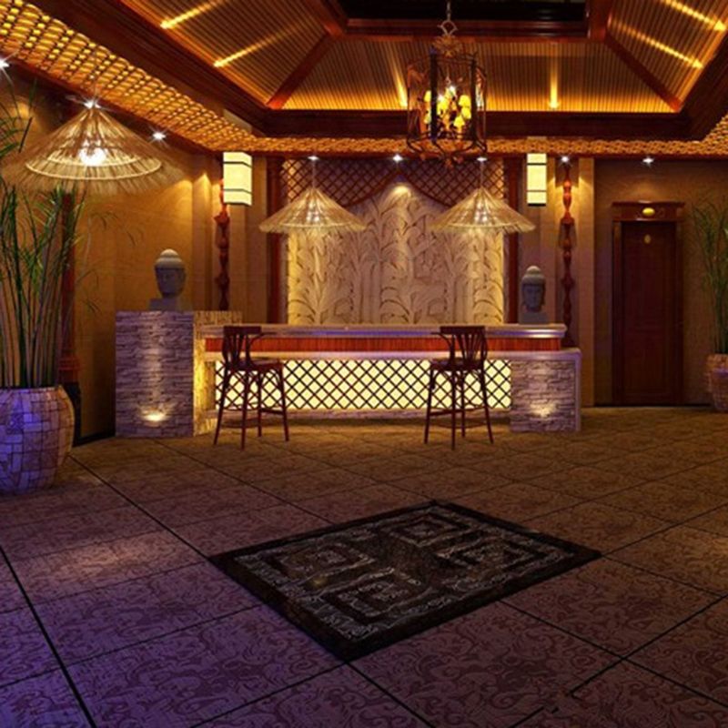 Cone Shaped Restaurant Pendant Lighting Fixture Rattan Asian Hanging Ceiling Light