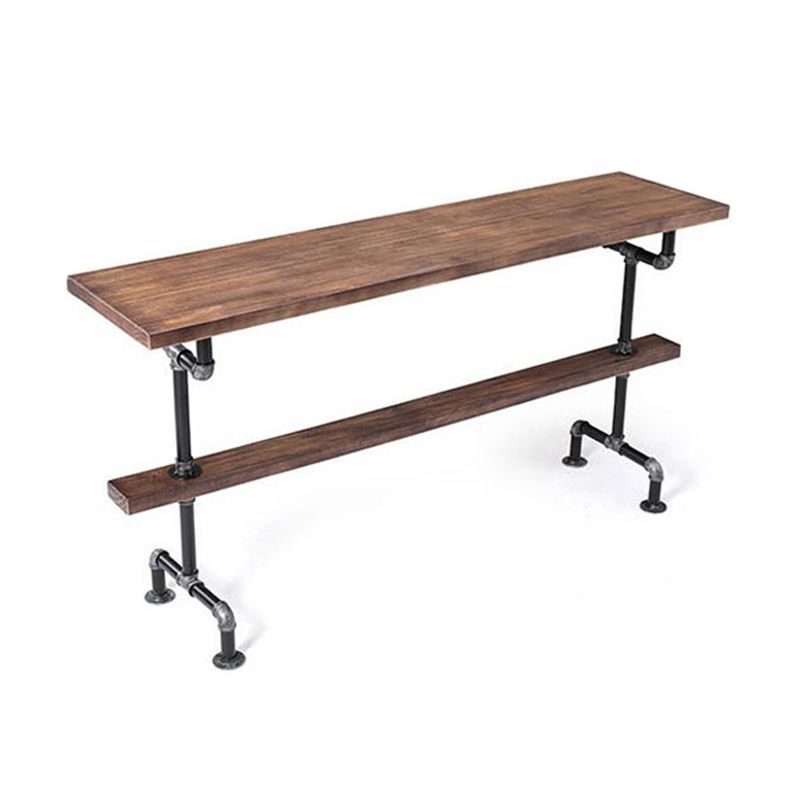 1/4/7 Pieces Industrial Rectangular Wood Top Pub Table with Metal Bar Stool Set