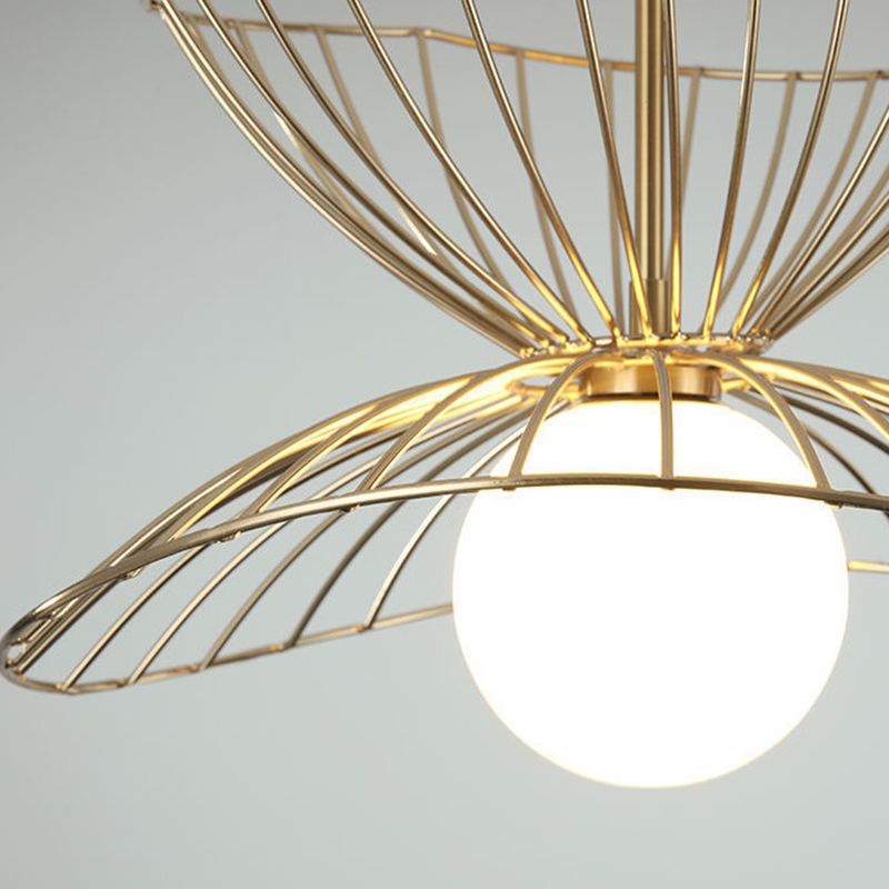 Sala da pranzo in gabbia a ciondolo lampada a loft in stile loft metallo a 1 luci di goccia