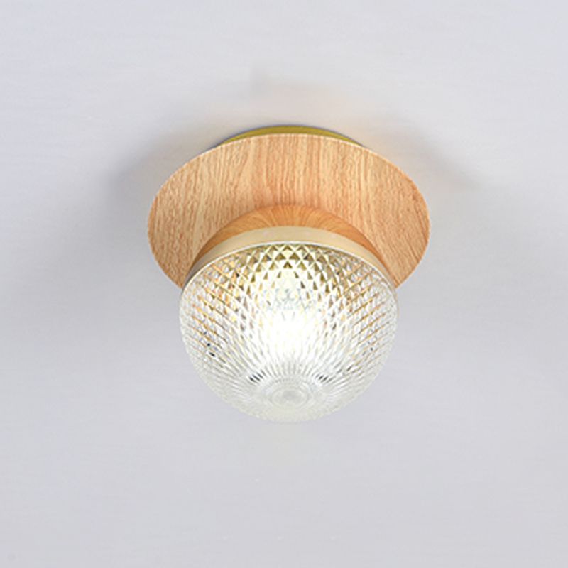 Modern Metal Flush Mount Ball Shape Ceiling Light with Glass Shade for Living Room