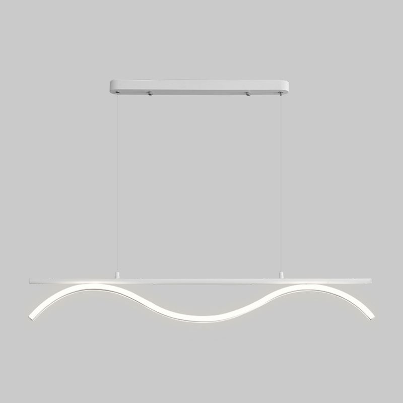 Linear Shape Island Lighting Idea Modern Style Metal 1-Light Island Pendant