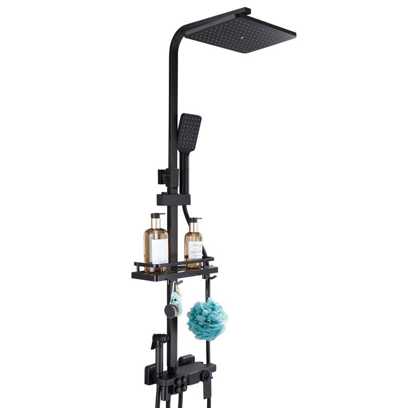 Contemporary Copper Shower System Wall Mounted Shower System with Hand Shower