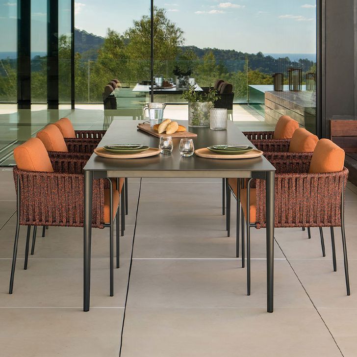 Matte Finish Boho Dining Set 1/2/7 Pcs Stone Dining Table Set