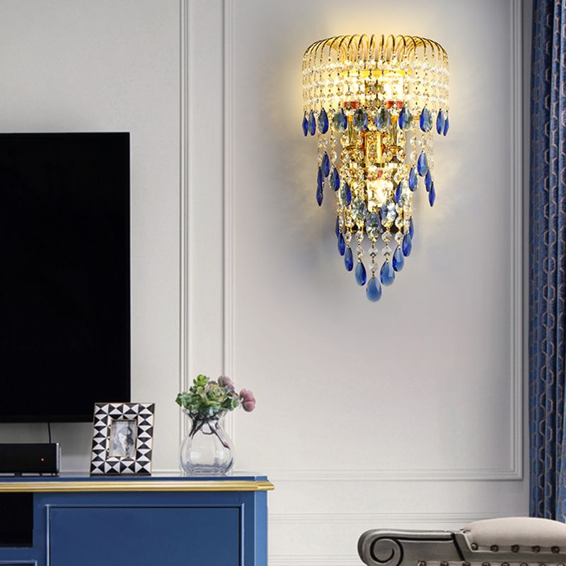 Crystal Unique Shape Wall Light Modern 3 Lights Wall Light Sconce