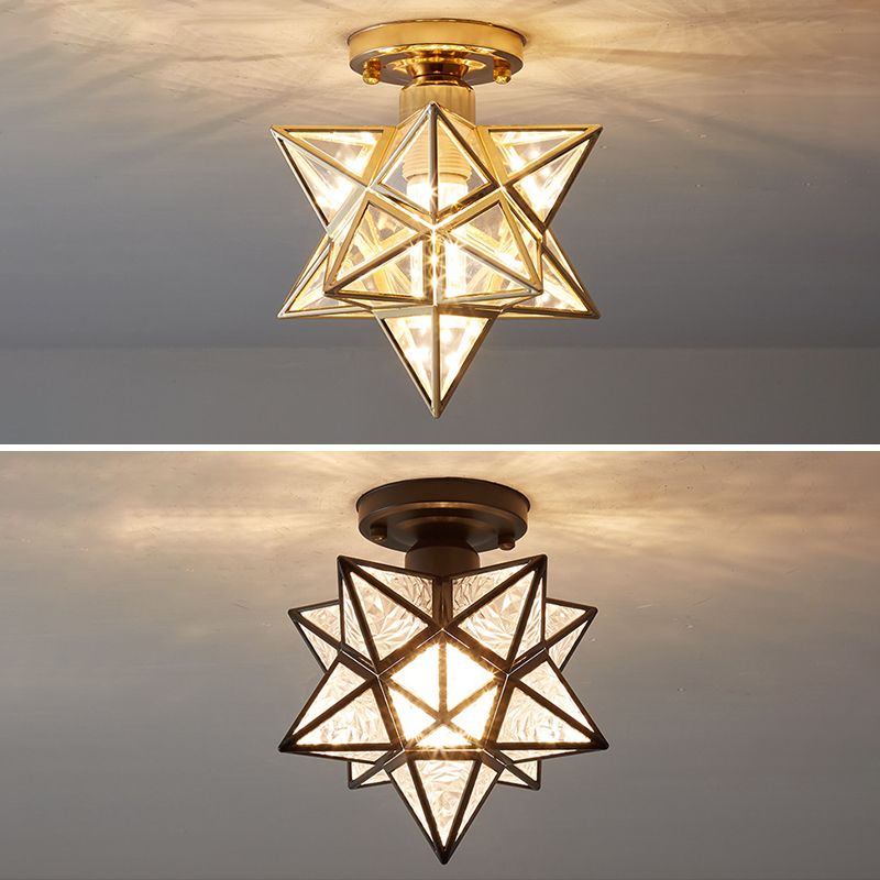 Ster Semi Inbouw Plafondlamp Modern Metaal 1 Licht Semi Inbouw