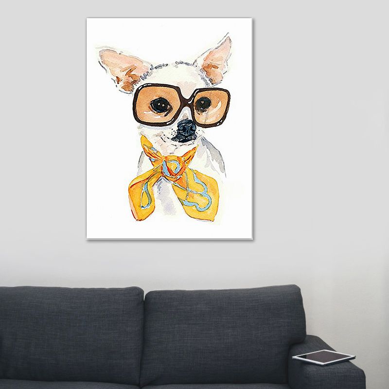 Funny Animal Painting Canvas Wall Art for Childrens Bedroom. Light Color, Textured