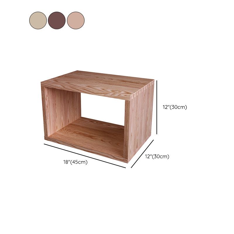 Open Back Cube Bookshelf Solid Wood Contemporary Bookcase for Home