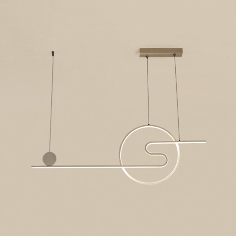 Linear Shape Island Lights Contemporary Style Metal 2 Light Island Pendant Lights