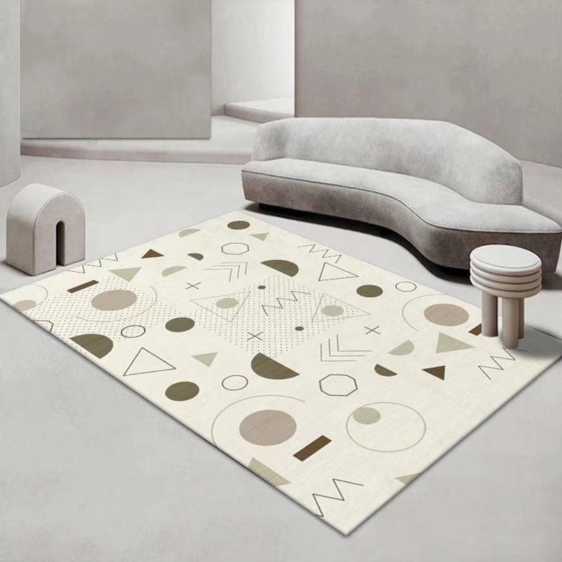 Orange Modern Rug Polyester Color Piece Rug Stain Resistant Rug for Living Room