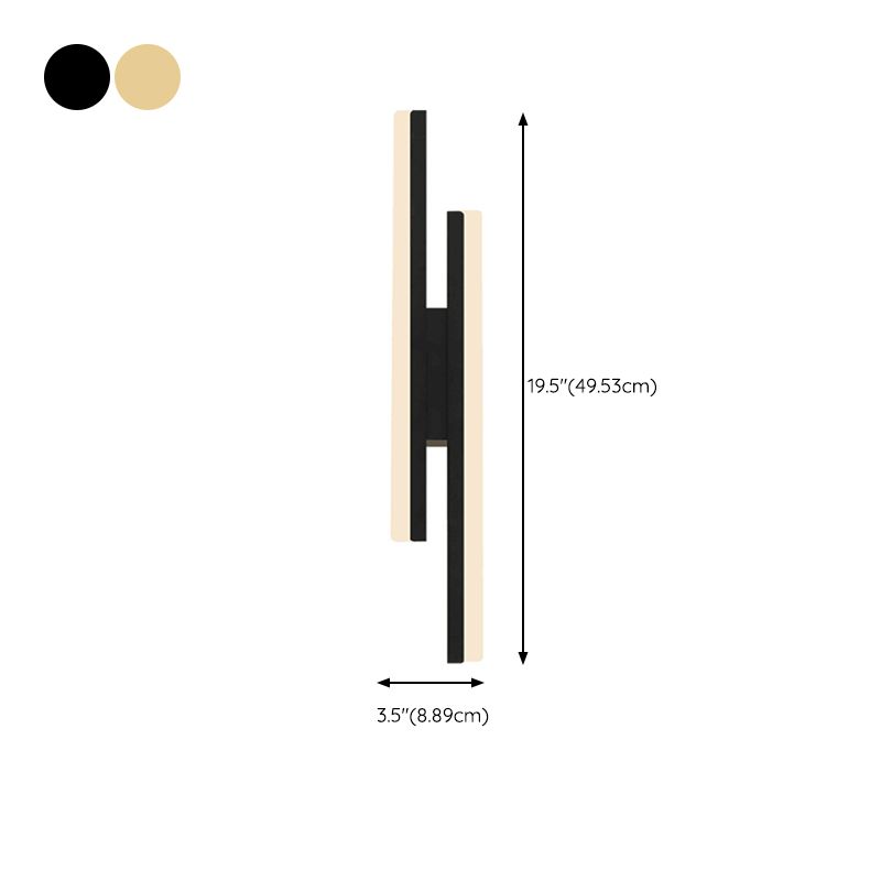 Modernism Golden/Black 2-Light Wall Mounted Sconce Linear LED Wall Light