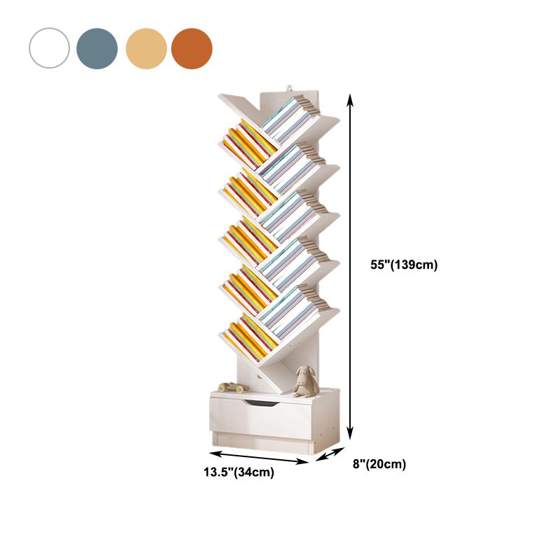 Multiple Colors Modern Style Bookshelf Wood Bookcase for Home