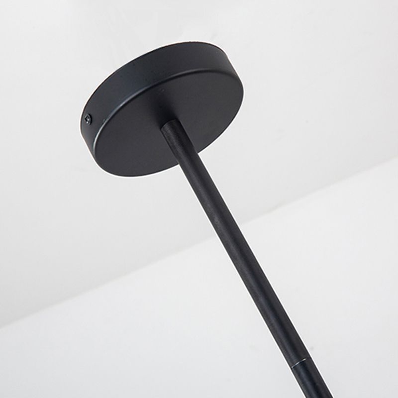 Luces de lámpara de metal de sombra de cilindro accesorios de iluminación de araña modernos en negro