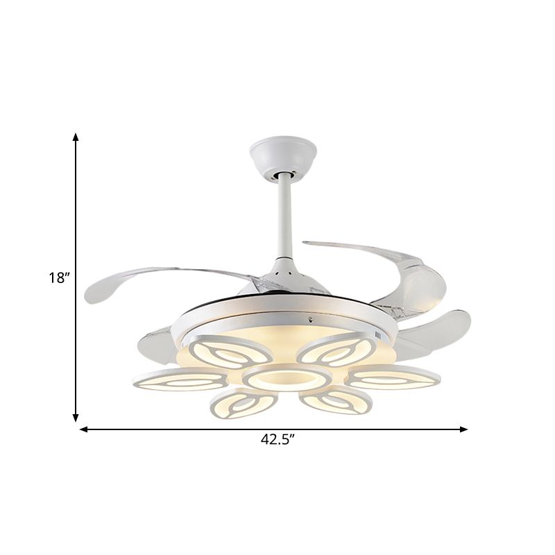 42,5 "breites weißes Herz/Blatt/Schnecke halb Flush modern