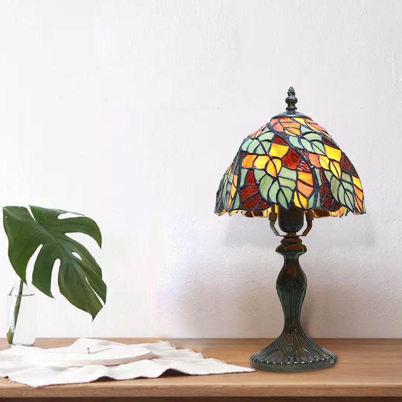 Lampe de bureau à feuilles tachées avec cordon de bouchon 1 lumière