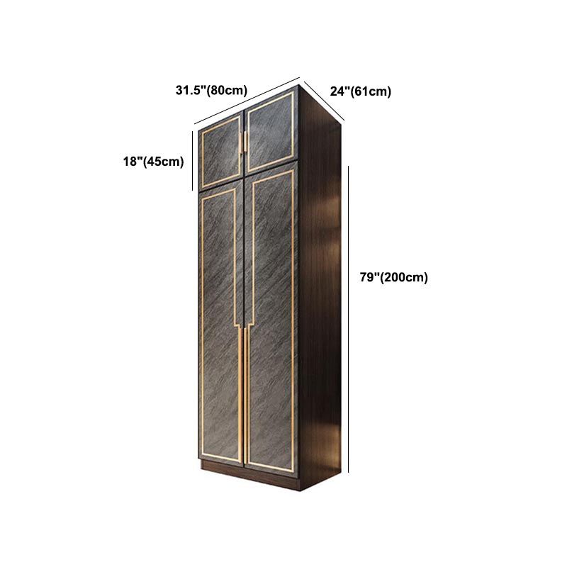 Mirrored Finish Cabinet with Grey Glass Doors Contemporary Interior Storage Cabinet