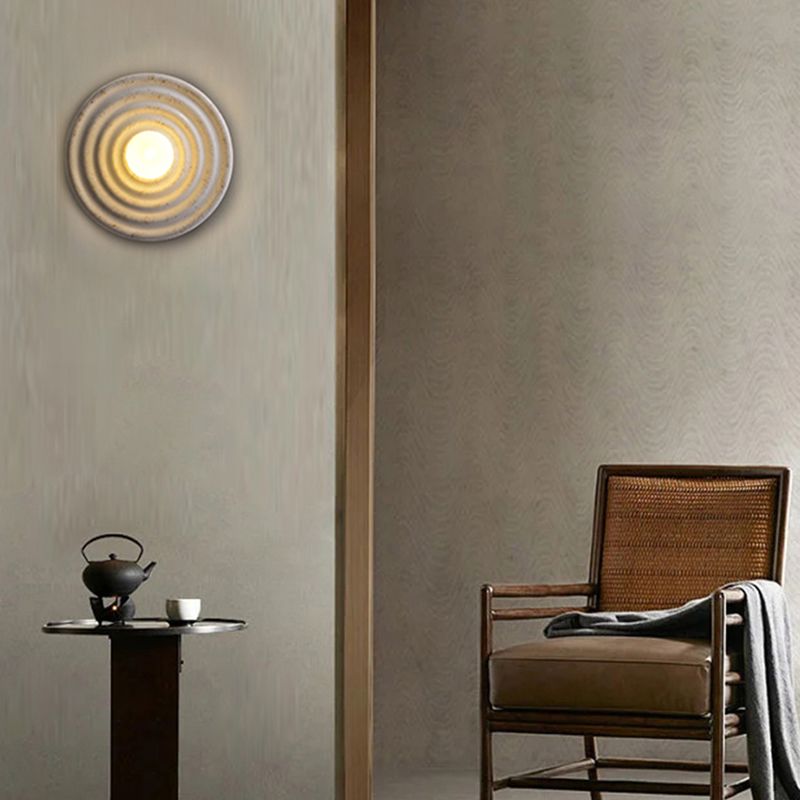 Nordic Style Wall Mount Light Circle Shape Resin Wall Lamp for Living Room