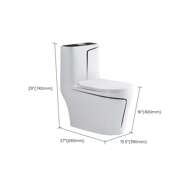 Skirted Toilet Traditional Floor Mount One-Piece Toilet with Slow Close Seat