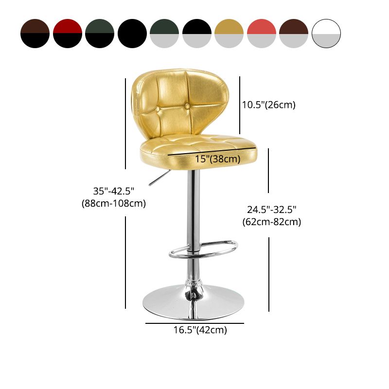 Modern Rotatable Backrest Counter Stool Steel Cashier Bar Stool with Cushion and Pedal