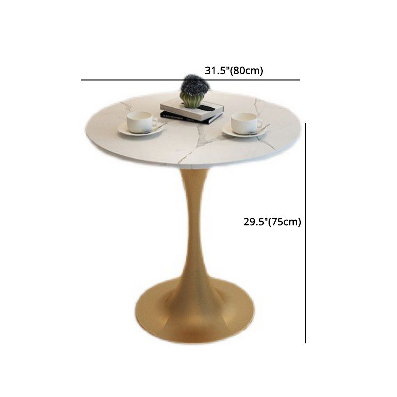 1/3/4/5 Pcs Metal Glam Dining Room Set with Round Table Dinette Set